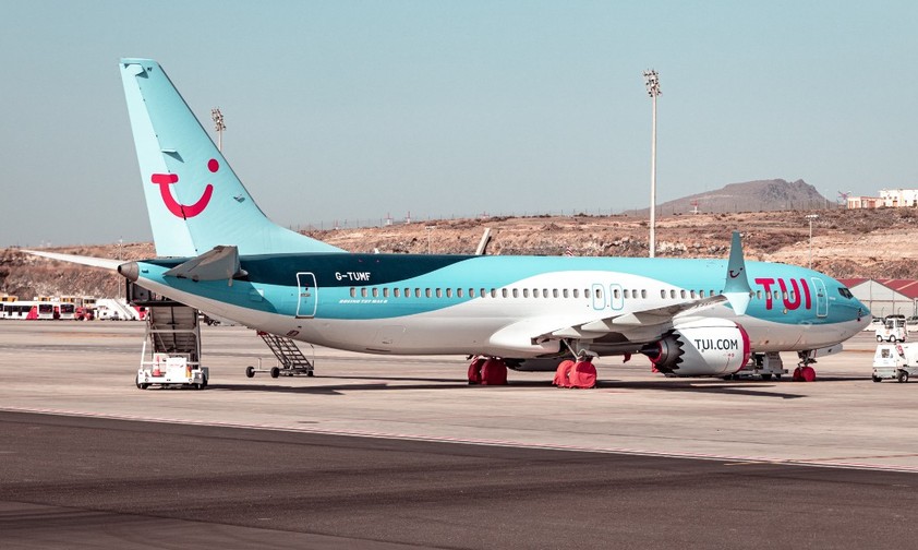 This Tui Boeing 737 Max registered as G-TUMF took off from Tenerife.