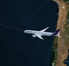 Dreamliner von Latam und die Route nach Rapa Nui: eine Insel, weit Weg vom Festland.