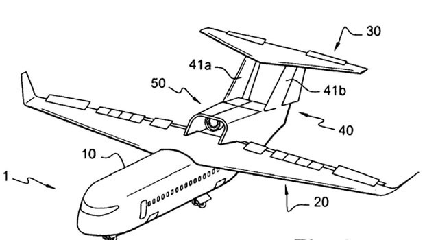 Das zweite Airbus-Patent: Bei dem Flieger sind die Triebwerke...