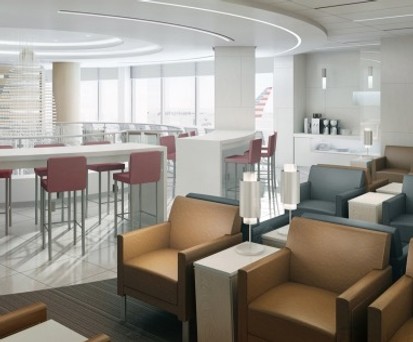 So soll es in den renovierten Lounges von American Airlines künftig aussehen.