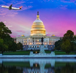 Airbus A330 von Swiss über Washington (Montage):  Ab 2024 Realität.