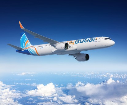 Airbus A321 Neo in den Farben von Flydubai: Ab 2032 am Himmel zu sehen.