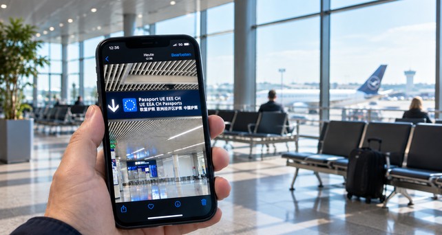 Das fehlerhafte Schild an einem Pariser Flughafen:Schuld war ein Übersetzungsfehler.