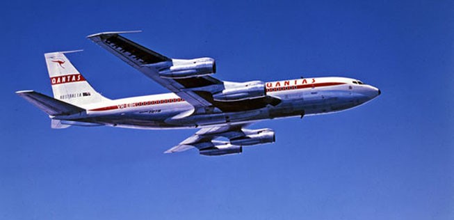 Boeing 707 von Qantas.