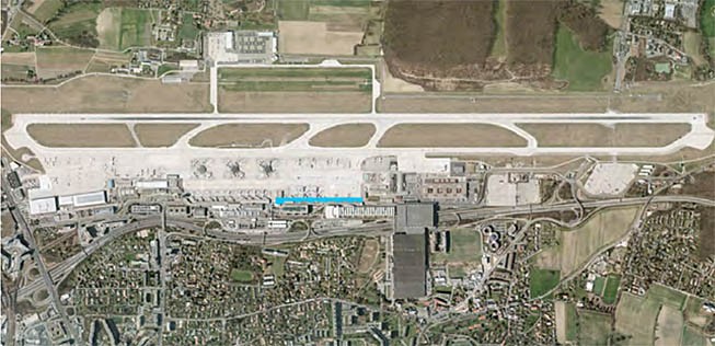 Um Platz für das neue Terminal zu schaffen, wird ein Teil der Zollfrei-Straße nach Frankreich in den Untergrund verlegt.