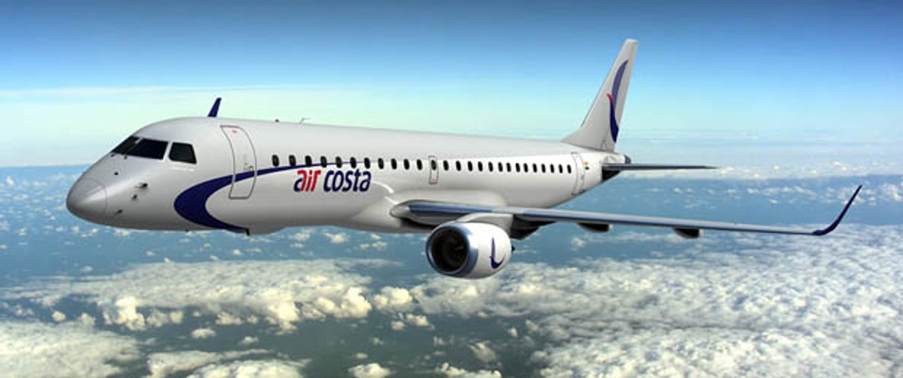 Embraer E190: Air Costa fliegt im Süden Indiens.