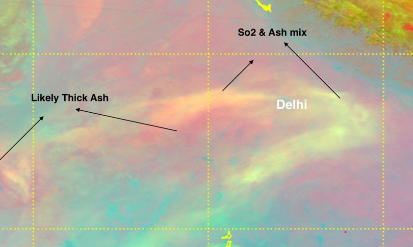 Aschewolke über Indien: Der Luftverkehr ist beeinträchtigt. 