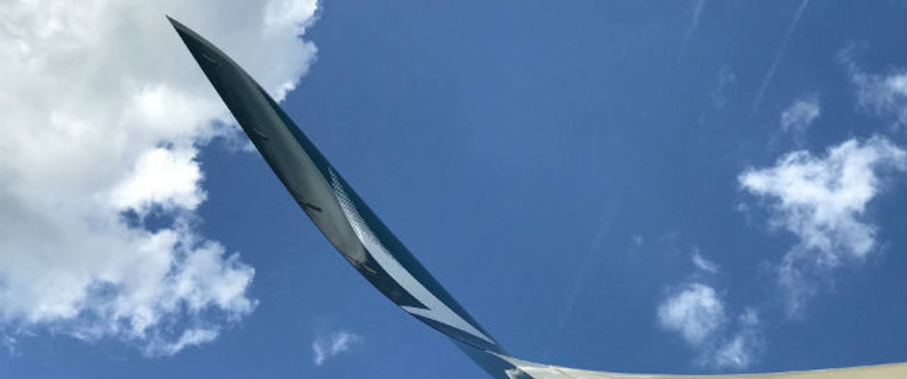 Ein Markenzeichen des A350: Die Sharklets.