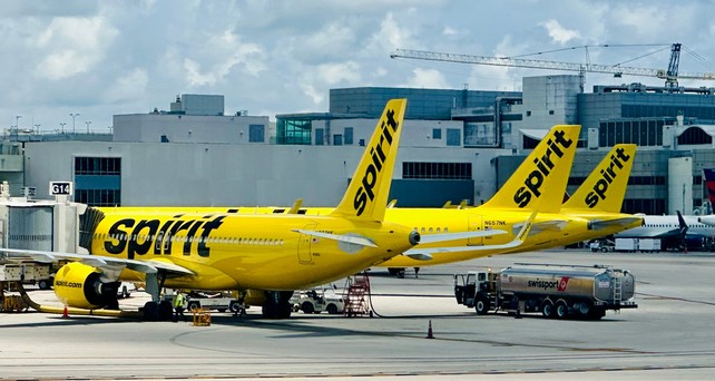 Flugzeuge von Spirit Airlines in Miami: Heben nicht mehr ab.