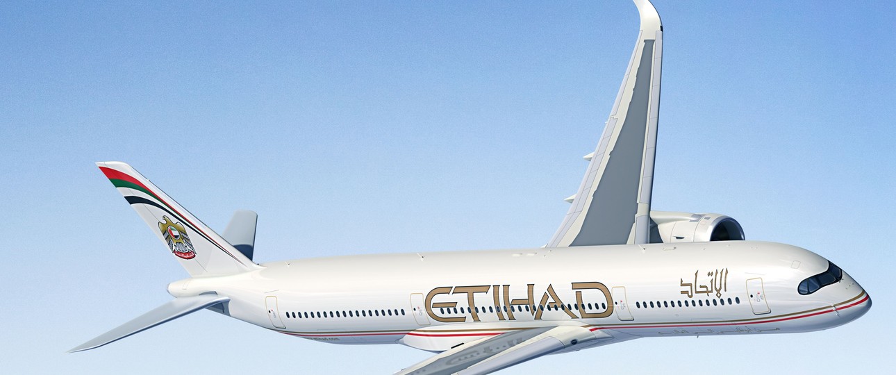 Airbus A350: Bei Bekanntgabe der Order hatte Etihad noch die alte Bemalung.