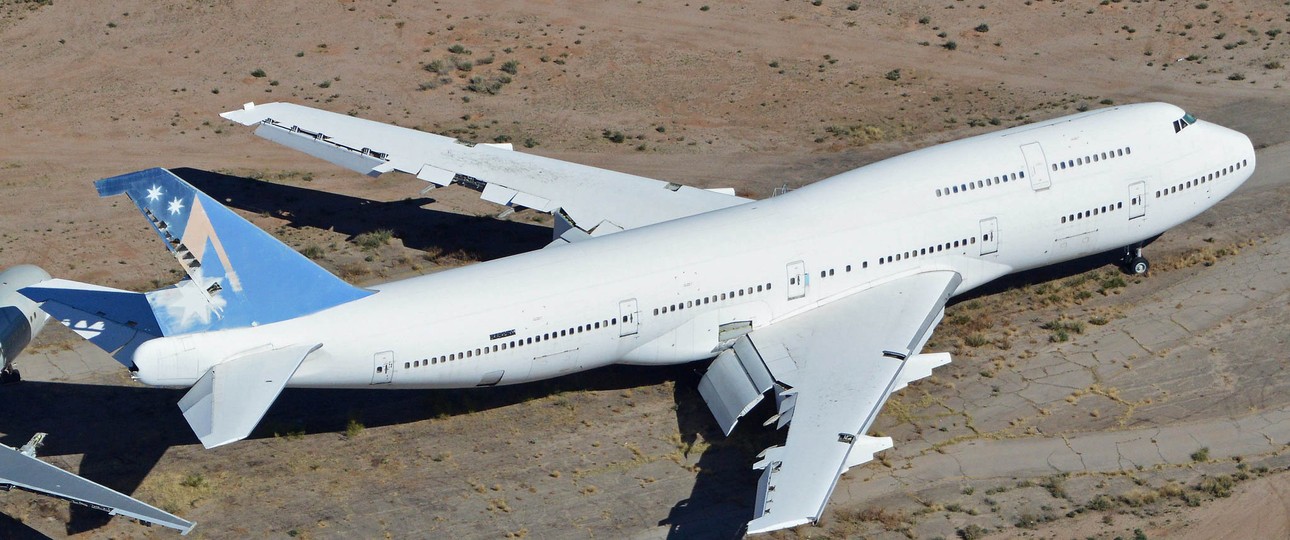 Ausgediente Boeing 747-300 im Pinal Air Park: Mehrere Exemplare dieser raren Jumbo-Version stehen auf dem Flugzeugfriedhof (hier zu sehen, ein Exflieger von Ansett Australia).