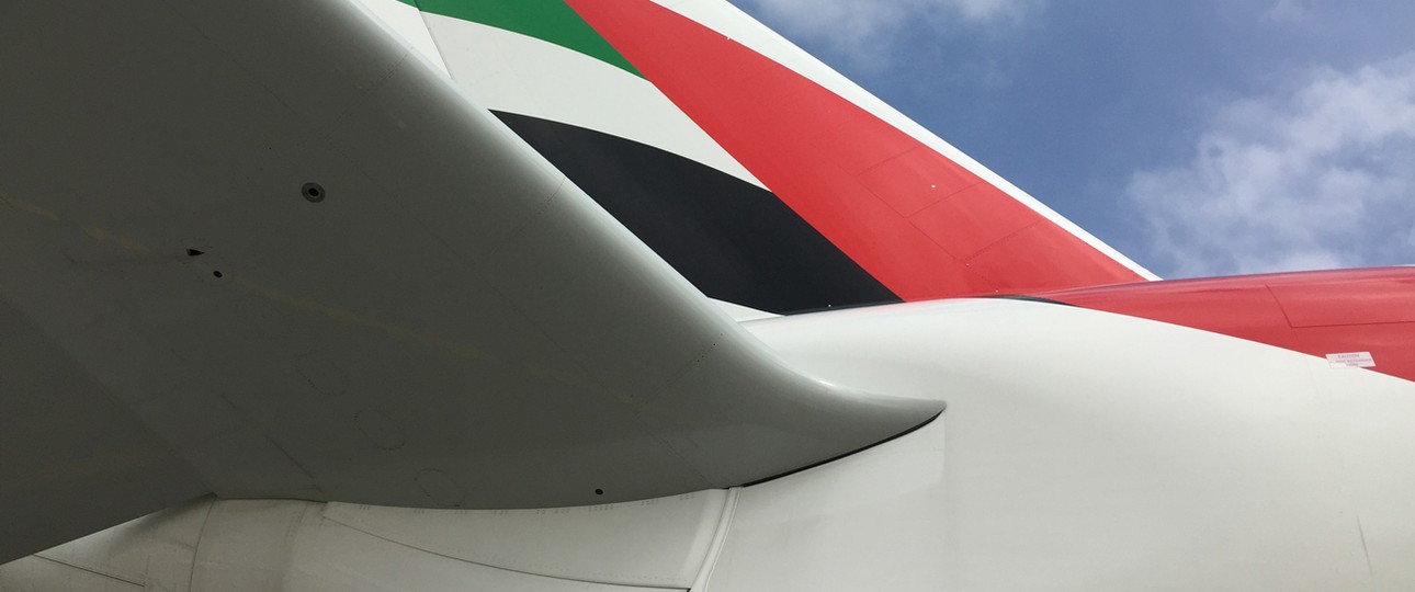 Heck eines Airbus A380 von Emirates: An dieser Stelle kann der Mangel auftreten.