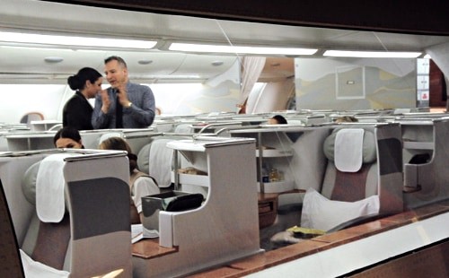 Service-Trainer im Emirates Aviation College.