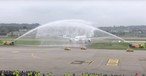 airbus a350 swiss zuerich wassersalut
