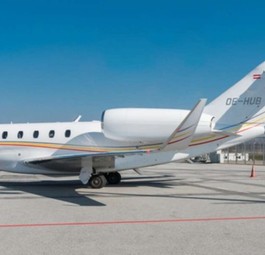 Die Cessna Citation X von Bairline: Die Maschine vor ihrem Ausflug in den Schnee.