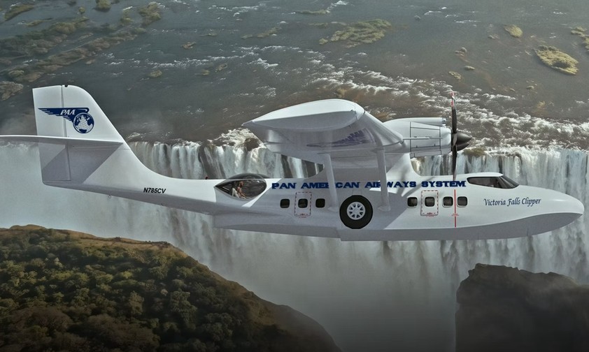 Catalina II im Flug: Pan American Airways System plant Luxus-Flüge.