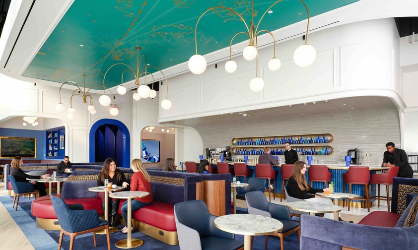 Ein Blick in die erste Lounge von Jetblue: Das Design soll an das New York der 1930er-Jahre erinnern.