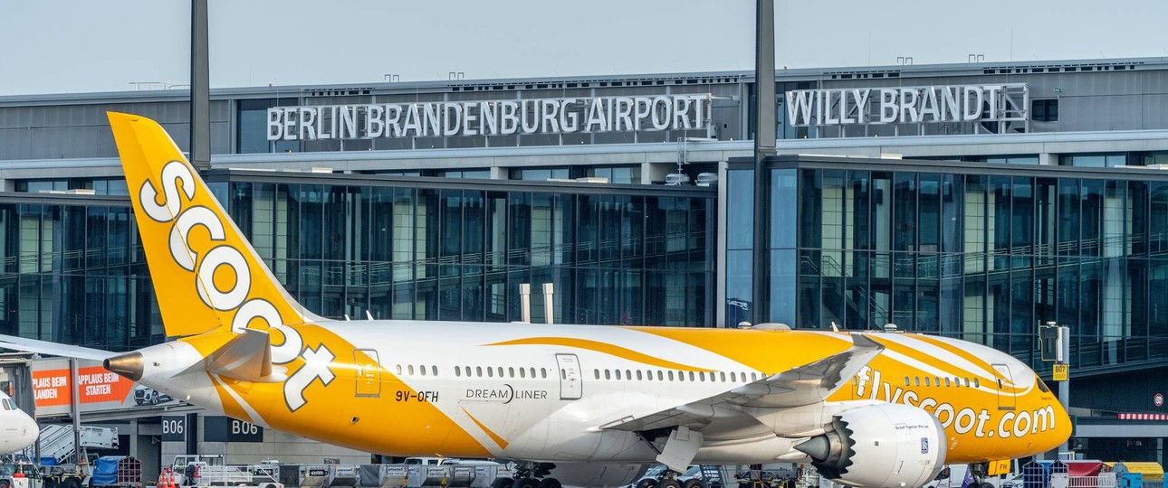 Dreamliner von Scoot am BER: der letzte Flug findet am 28. März statt.