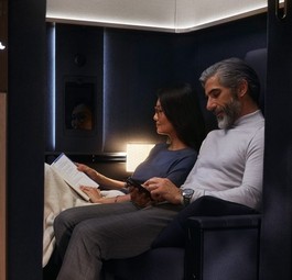 Allegris-Doppelsuite an Bord des Airbus A350 von Lufthansa: Flugbegeleitnede kritisieren Enge.