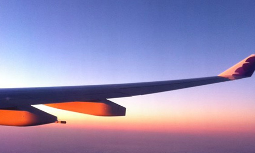 Blick aus dem Fenster eines Jets von Hawaiian: Bald gibts neues Unterhaltungsprogramm.