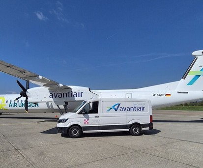 De Havilland Canada Dash 8-400 von Air Uniqon: Die Flüge werden von Avanti Air durchgeführt.