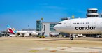 Flughafen Düsseldorf Vorfeld im Sommer