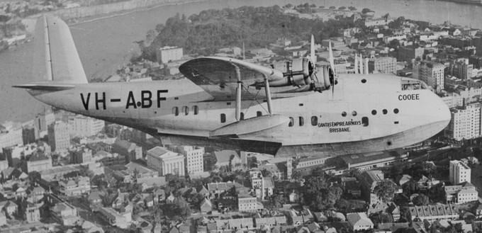 Ein Flugboot von Qantas im Jahr 1938.