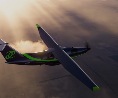 Microliner in der Luft: Die Animation zeigt, wie das Flugzeug aussehen soll.
