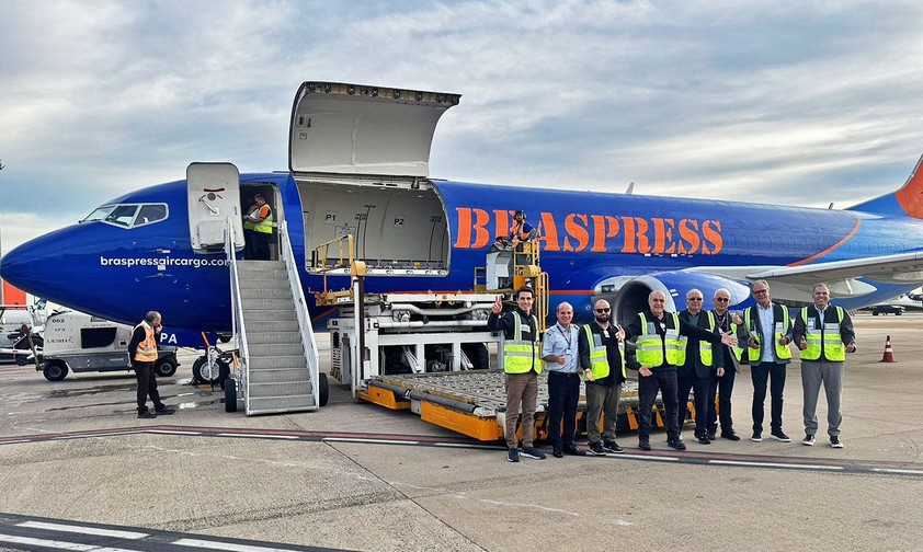Team von Braspress Air Cargo: Die neue Airline hat ihren Erstflug absolviert.