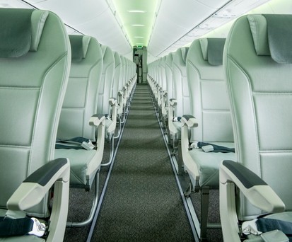 Kabine eines Airbus A220-300 von Air Baltic: Bald mehr Insassen.