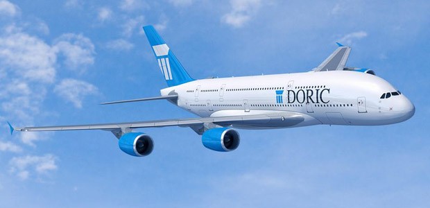 Airbus A380 mit Doric-Beschriftung: Erste Kunden an der Angel.