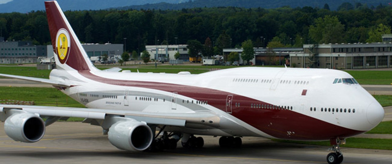 Boeing 747-8 der katarischen VVIP-Airline Amiri Flight: Fliegt gratis durch die Schweiz.