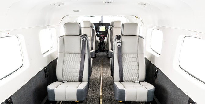 Cessna Grand Caravan EX Lunar Premium-Innenausstattung.