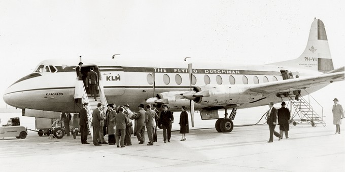 Eine Vickers Viscount von KLM in Nürnberg.