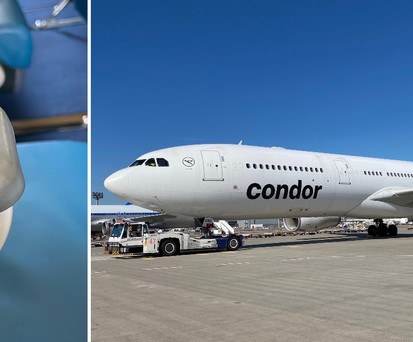 Rechts die 9H-SMD von Smart Lynx, links ein Bild aus der Kabine der 9H-SMF: Beide sind für Condor im Einsatz.
