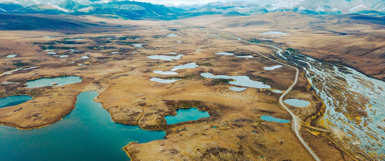 Der Tombstone Nationalpark bei Dawson City von oben