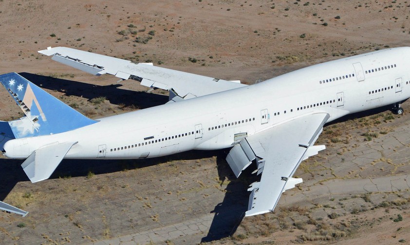 Ausgediente Boeing 747-300 im Pinal Air Park: Mehrere Exemplare dieser raren Jumbo-Version stehen auf dem Flugzeugfriedhof (hier zu sehen, ein Exflieger von Ansett Australia).