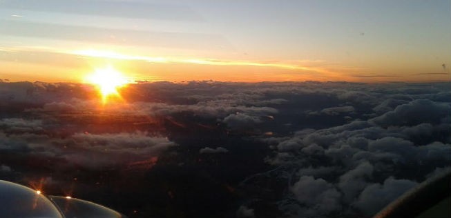 Sonnenuntergang über Oberösterreich