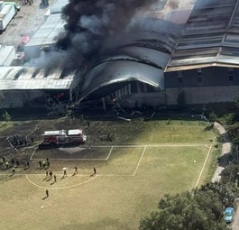 Absturzstelle der Citation: Das Flugzeug krachte in eine Werrkstatt.