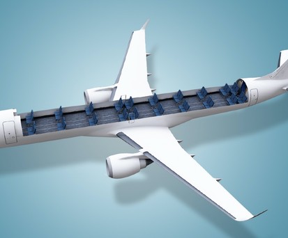 Fast keine Sitze: Lösung für mehr Frachtkapazität von Embraer.