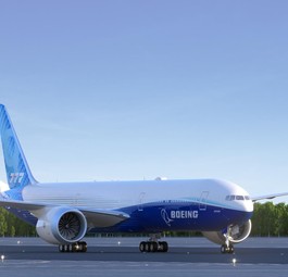 Computerzeichnung der Boeing 777X: Ob das Wetter beim Rollout auch so schön sein wird?