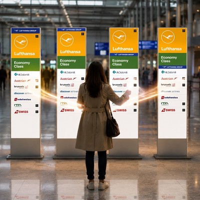 Neue Infostelen: Wie will Lufthansa Group die Reisenden künftig anpsrechen?