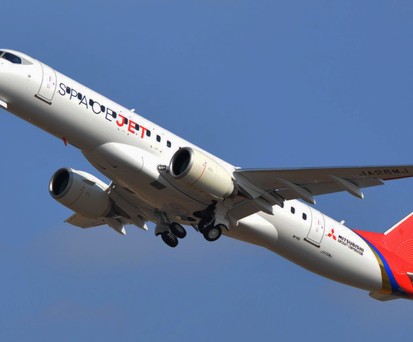 Prototyp des Mitsubishi Spacejet im Flug: Wird nichts als eine Erinnerung bleiben.