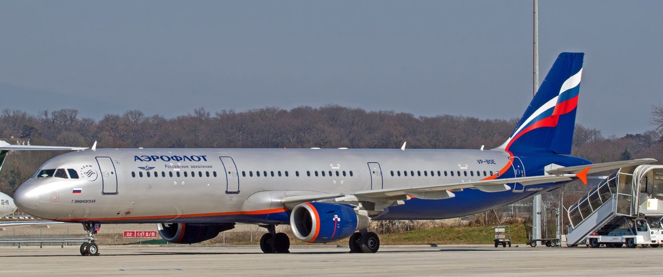 Der in Genf gestrandete Airbus A321 von Aeroflot: Für die Schweizer Stadt ist auch ein Rückholflug geplant.