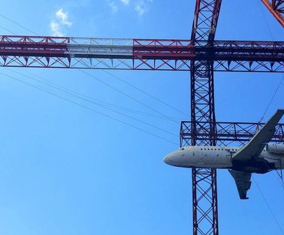 Die Fokker 28 am Versuchsstand.