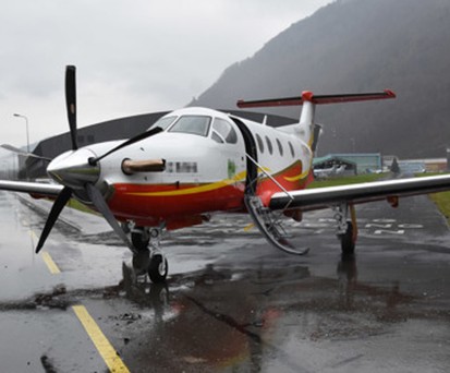 Der verunglückte Pilatus PC-12: Wenig sichtbare Schäden, aber teuerer Unfall.