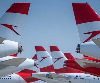 Geparkte Flieger von Austrian Airlines: Nicht alle heben wieder ab.