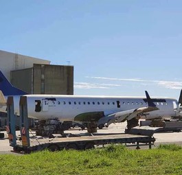 P4-KCJ in Beja: Die Embraer E190 von Air Astana wird verschrottet.