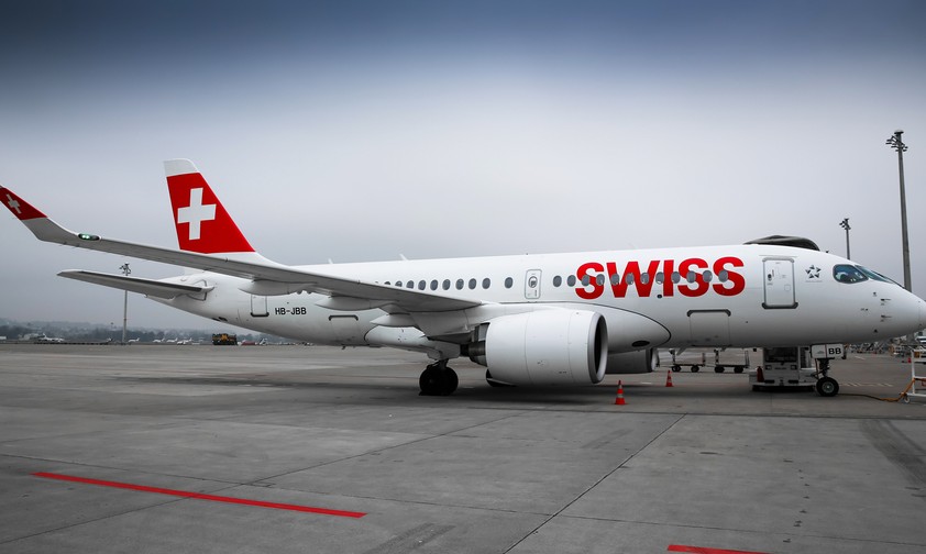 Airbus A220 von Swiss: Vier der Jets mussten am Boden bleiben.