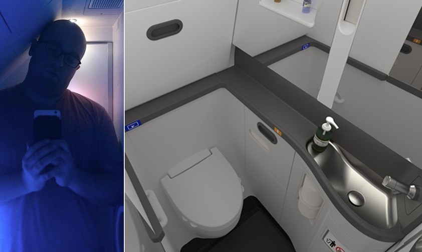 Passagiere machen sich über Mini-Klos lustig